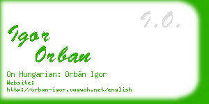 igor orban business card