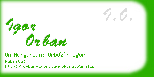 igor orban business card